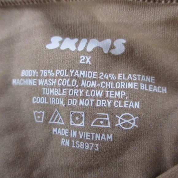 SKIMS Fits Everybody Turtleneck Top Womens 2X Sienna Tan Long Sleeve Stretch NWT - Picture 7 of 9